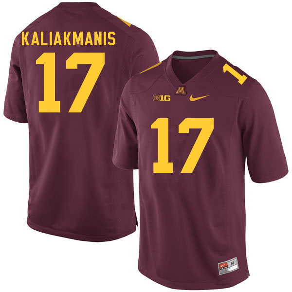 Men #17 Athan Kaliakmanis Minnesota Golden Gophers College Football Jerseys Sale-Maroon - Click Image to Close